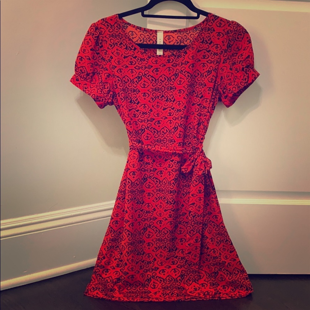 Red/Black printed dress